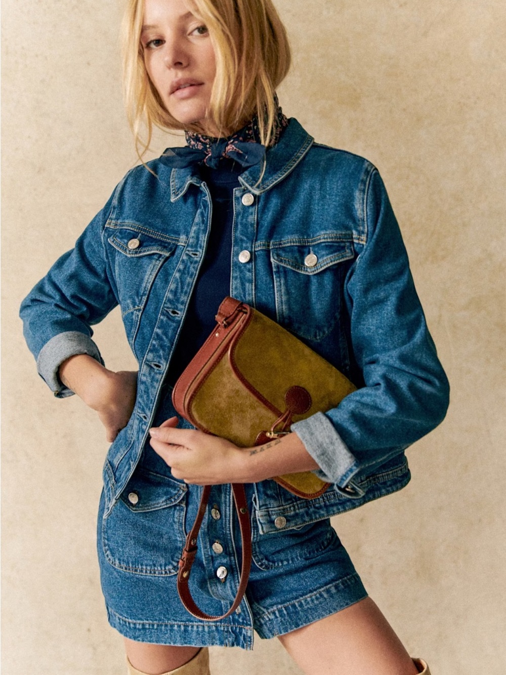 Sézane Light Wash Jean Jacket